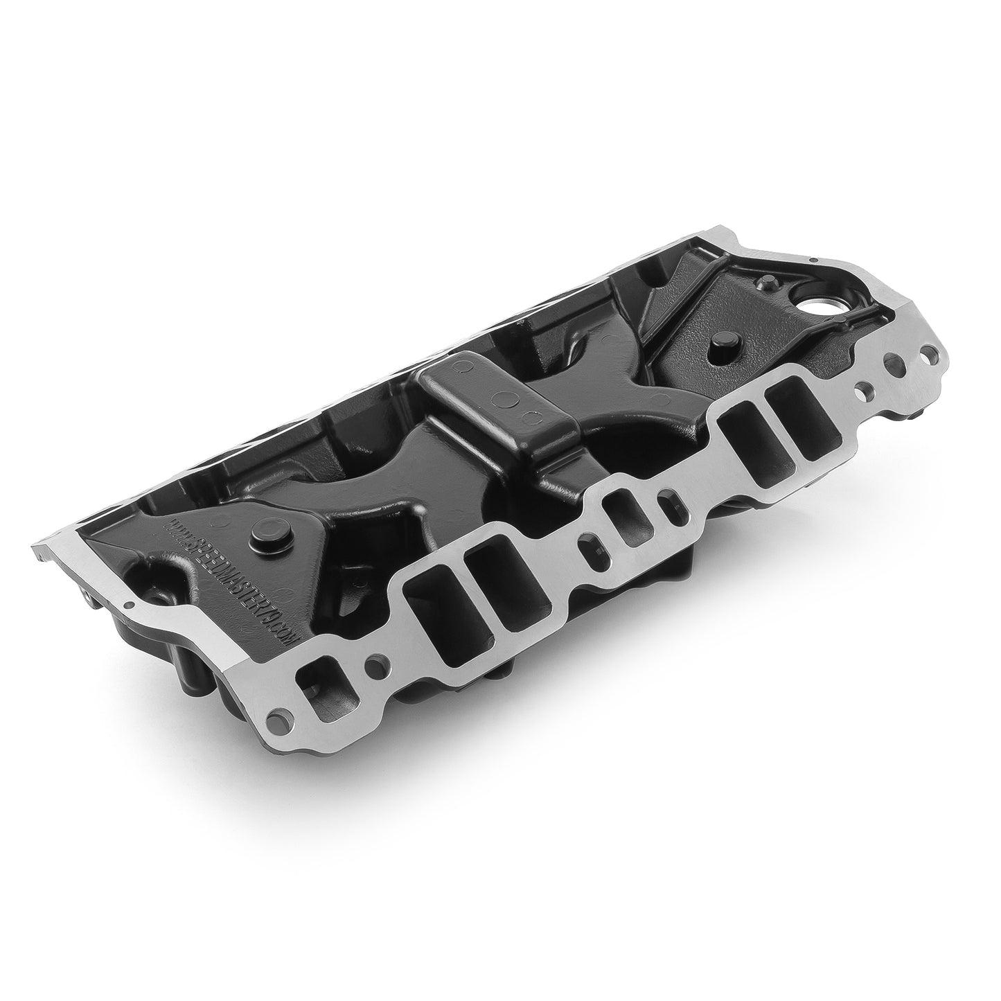 Colector de admisión de aluminio Chevy SBC 350 MidRise [Negro]