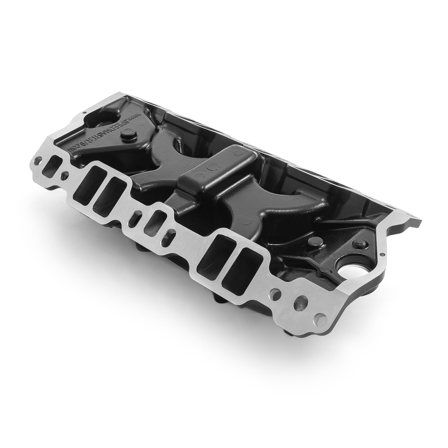 Colector de admisión de aluminio Chevy SBC 350 MidRise [Negro]