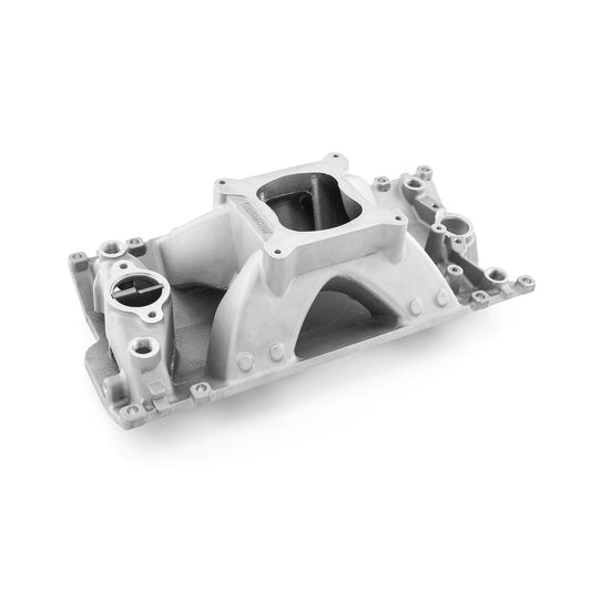 Colector de admisión de aluminio Vortec HiRise para Chevy SBC 350 [satinado]