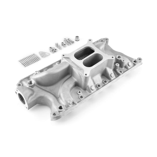 Colector de admisión de aluminio Ford SB 260 289 302 Windsor LowRise [satinado]
