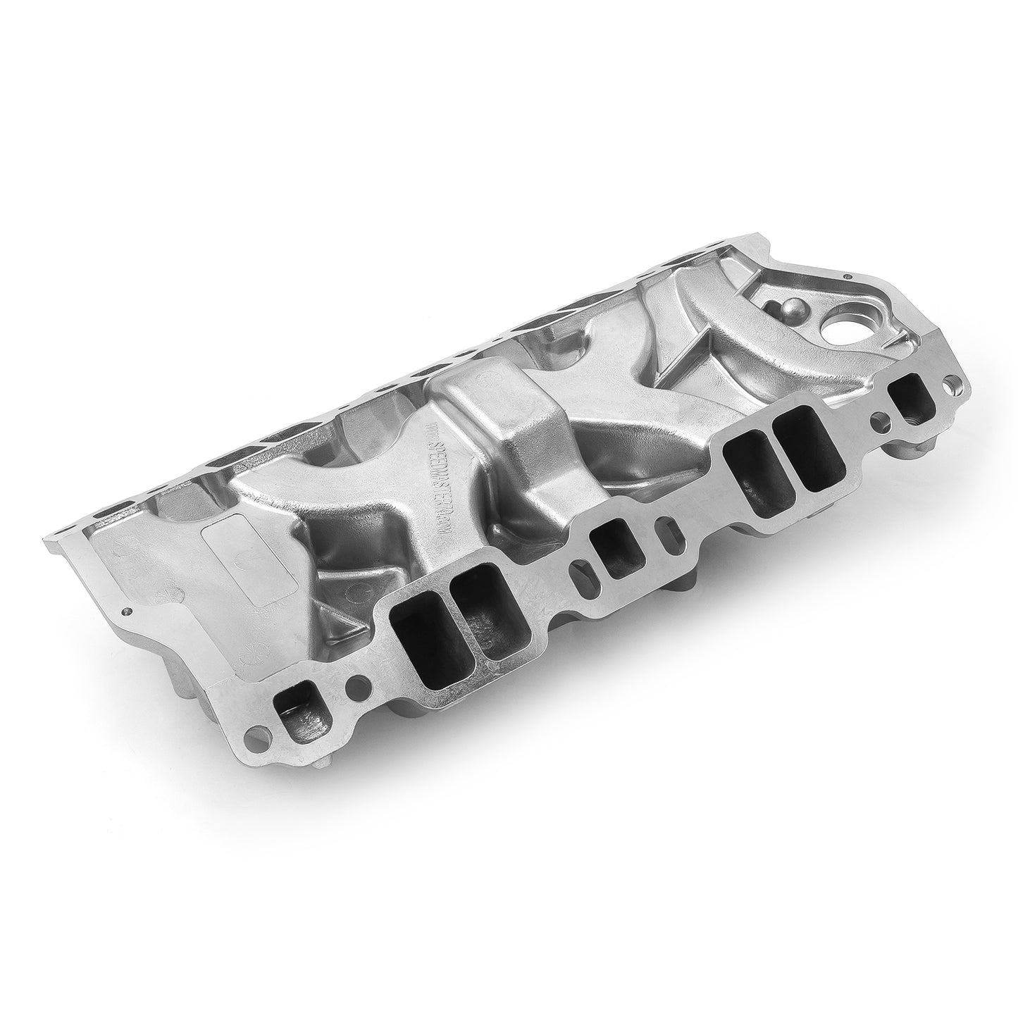 Colector de admisión de aluminio LowRise+ para Chevy SBC 350 1957-95 (sin EGR) [Pulido]