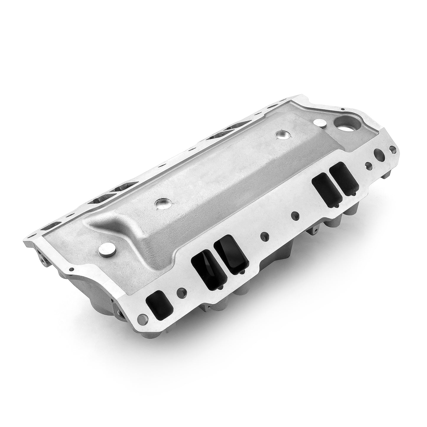 Colector de admisión de aluminio HiRise con puertos de inyección para Chevy SBC 350 EFI (1957-95) [satinado]