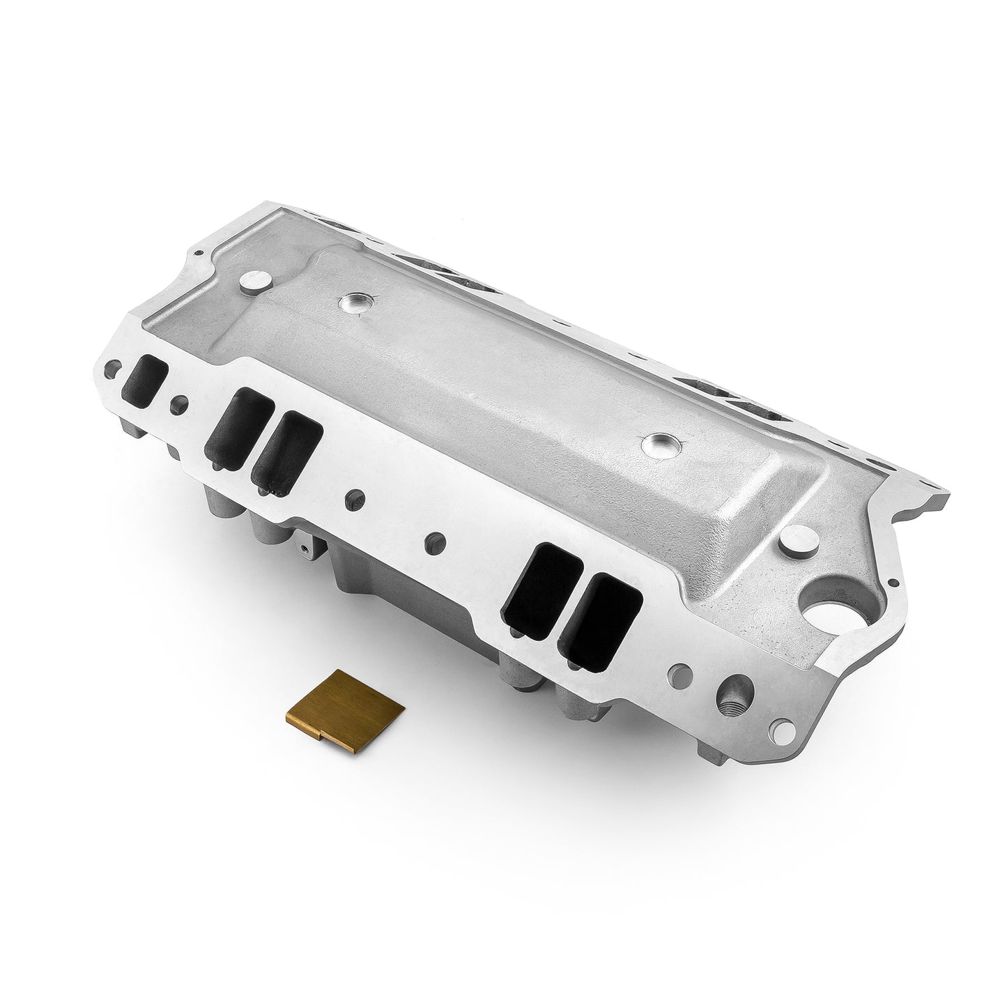 Colector de admisión de aluminio HiRise con puertos de inyección para Chevy SBC 350 EFI (1957-95) [satinado]