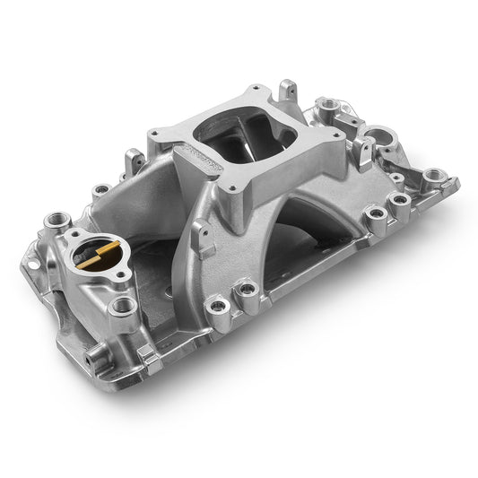 Colector de admisión de aluminio HiRise con puertos de inyección para Chevy SBC 350 EFI (1957-95) [Pulido]