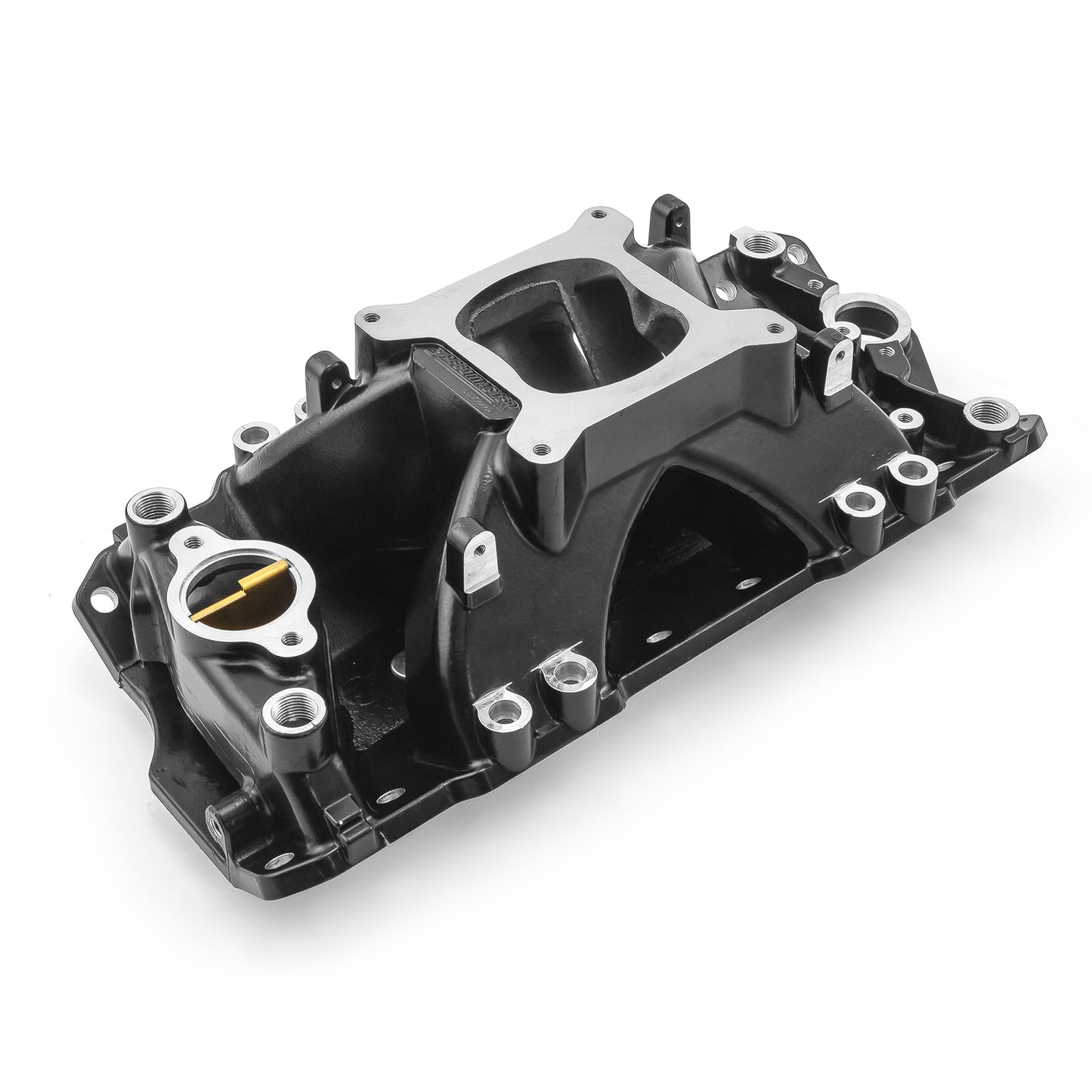 Colector de admisión de aluminio HiRise con puertos de inyección para Chevy SBC 350 EFI (1957-95) [Negro]