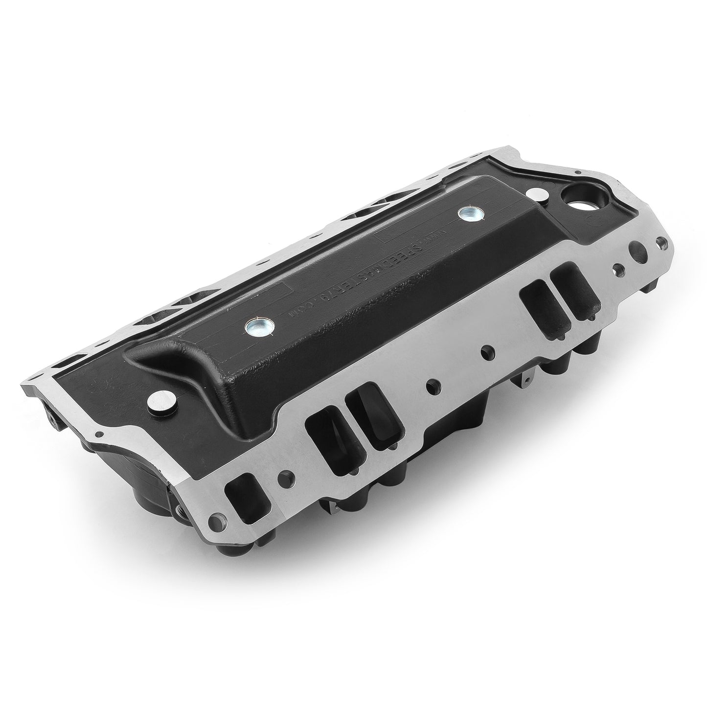 Colector de admisión de aluminio HiRise con puertos de inyección para Chevy SBC 350 EFI (1957-95) [Negro]