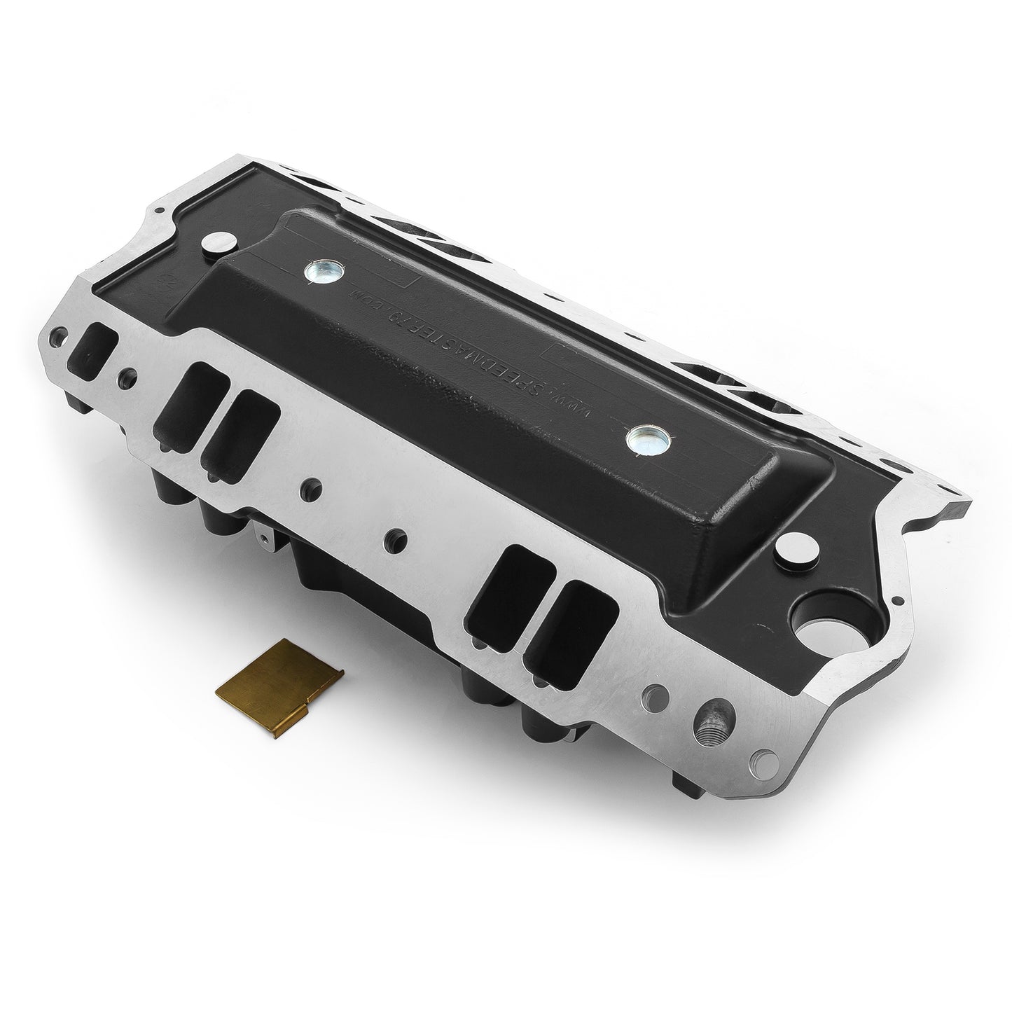 Colector de admisión de aluminio HiRise con puertos de inyección para Chevy SBC 350 EFI (1957-95) [Negro]