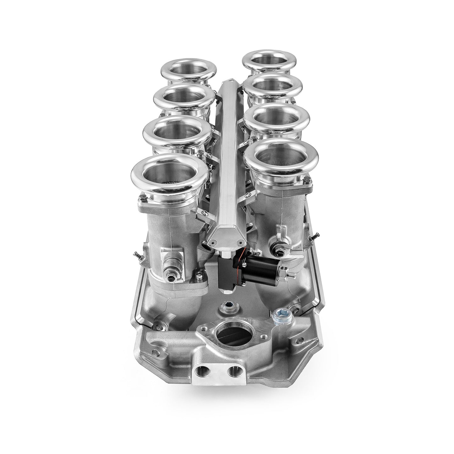 Sistema de colector de admisión EFI de 8 pilas y corriente descendente para Chevy BBC 454, acabado satinado