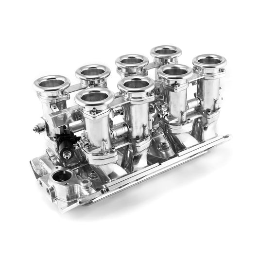 Sistema de colector de admisión EFI de 8 pilas y corriente descendente para Chevy BBC 454, completamente pulido