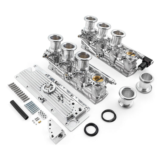 Sistema de colector de admisión de pila EFI de tiro descendente para Chevy GM LS3, completo y pulido