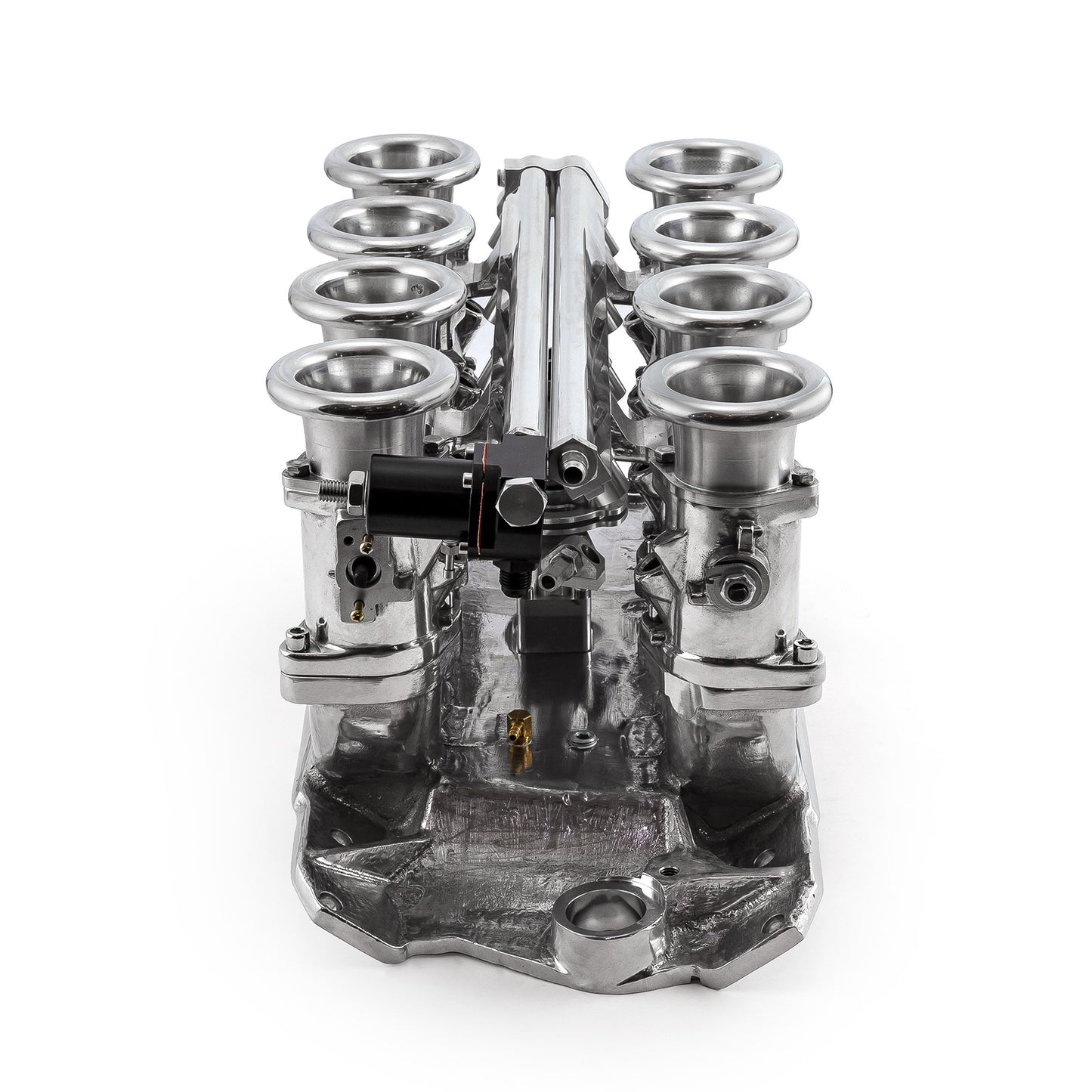 Sistema de colector de admisión de pila EFI de tiro descendente para Chevy SBC 350, completo y pulido