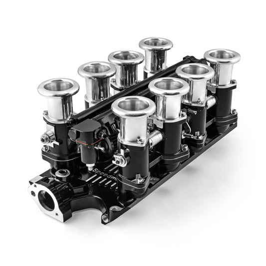 Ford SB 289 302 Windsor Downdraft EFI Stack Intake Manifold System Black