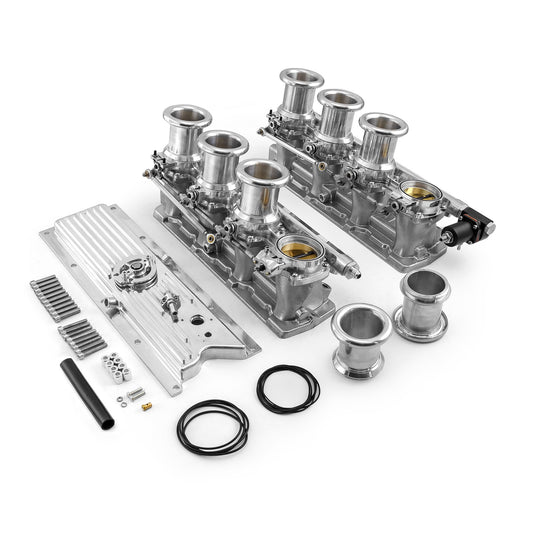 Sistema completo de colector de admisión de pila EFI de tiro descendente para Chevy GM LS1 [pulido]
