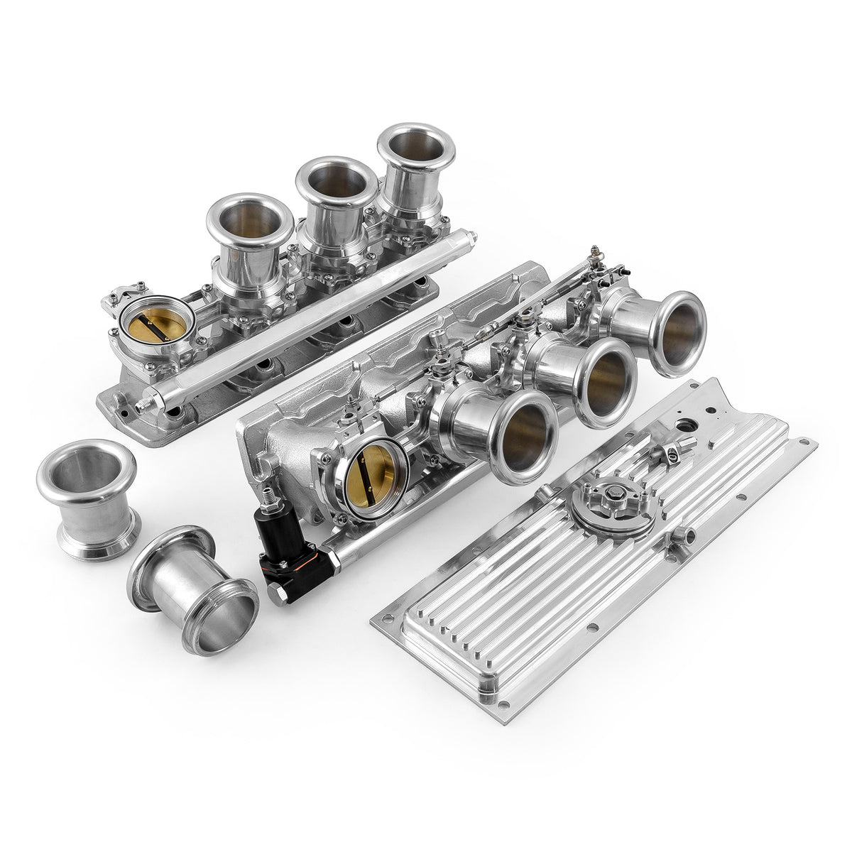 Sistema de inyección de combustible Chevy GM LS1 Downdraft + FiTech Ultra EFI [Pulido]