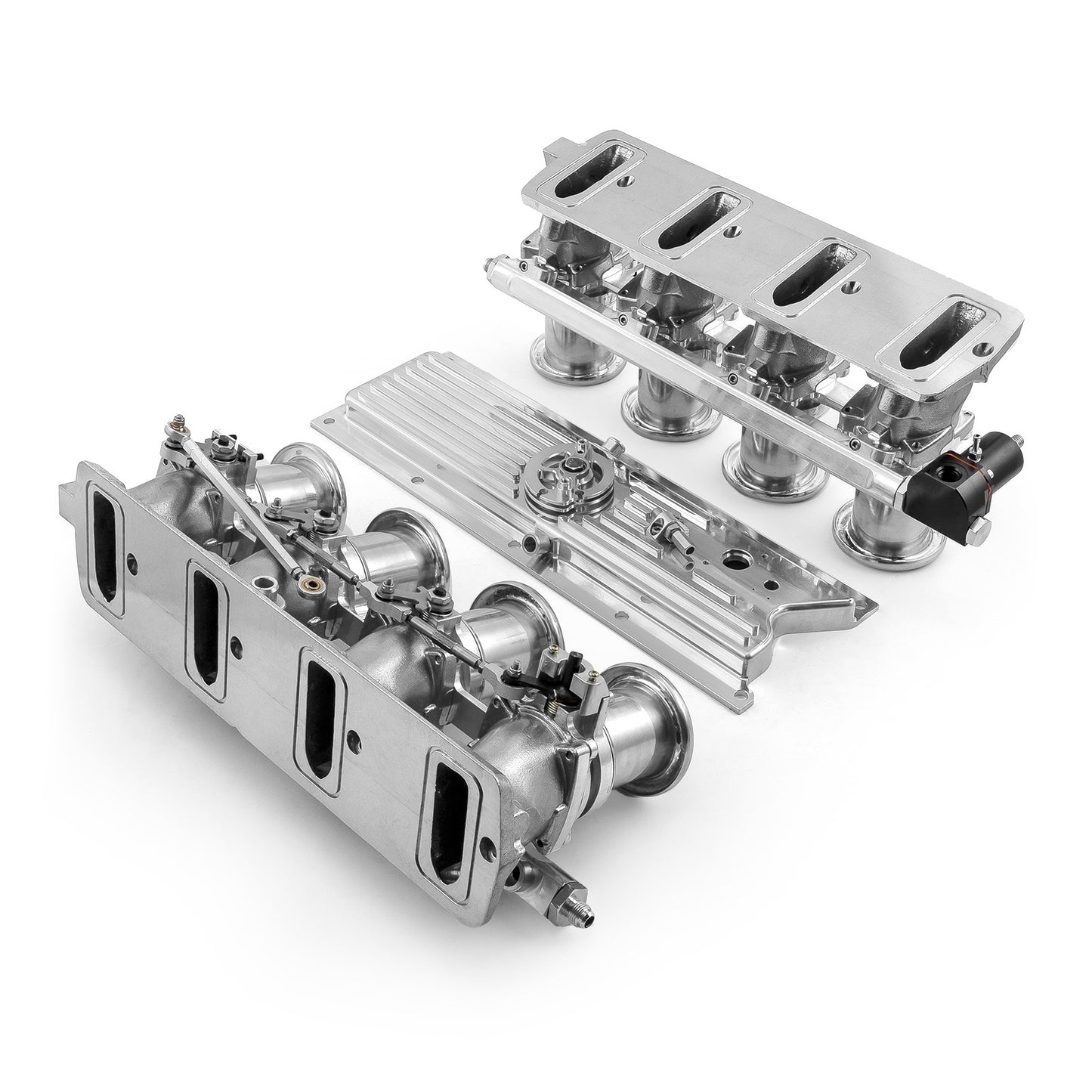 Sistema completo de colector de admisión de pila EFI de tiro descendente para Chevy GM LS1 [pulido]