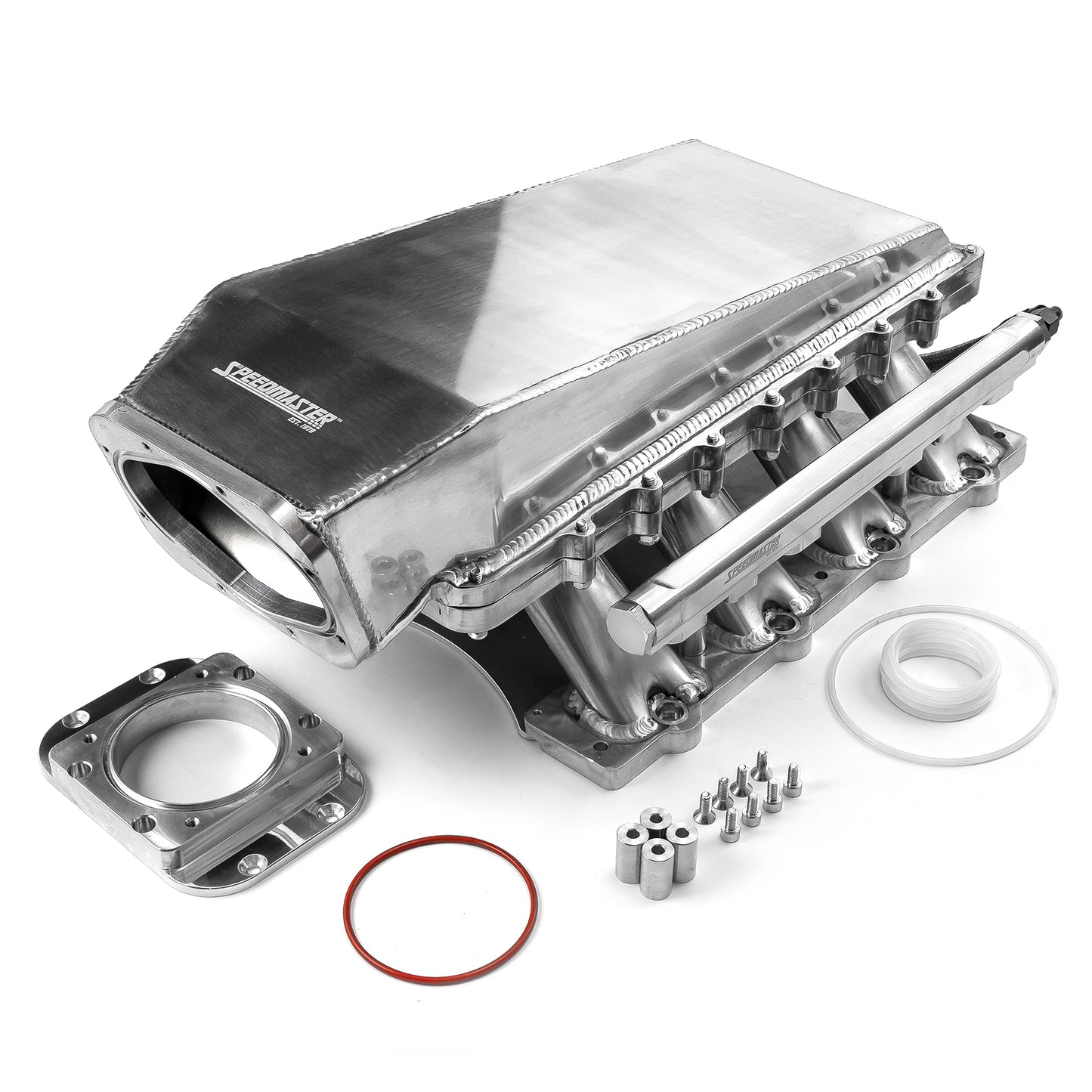 Colector de admisión EFI de 4 pernos, 98 mm, pulido, fabricado con aire de alta presión, para Ford Coyote 5.0L, 2 piezas