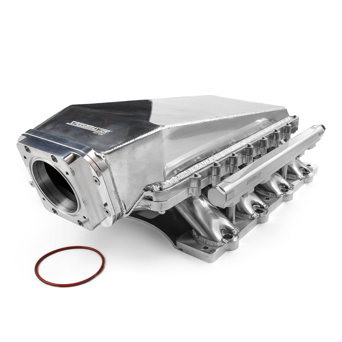 Colector de admisión EFI de 4 pernos, 98 mm, pulido, fabricado en Ford Coyote 5.0L, 2 piezas, de bajo ariete