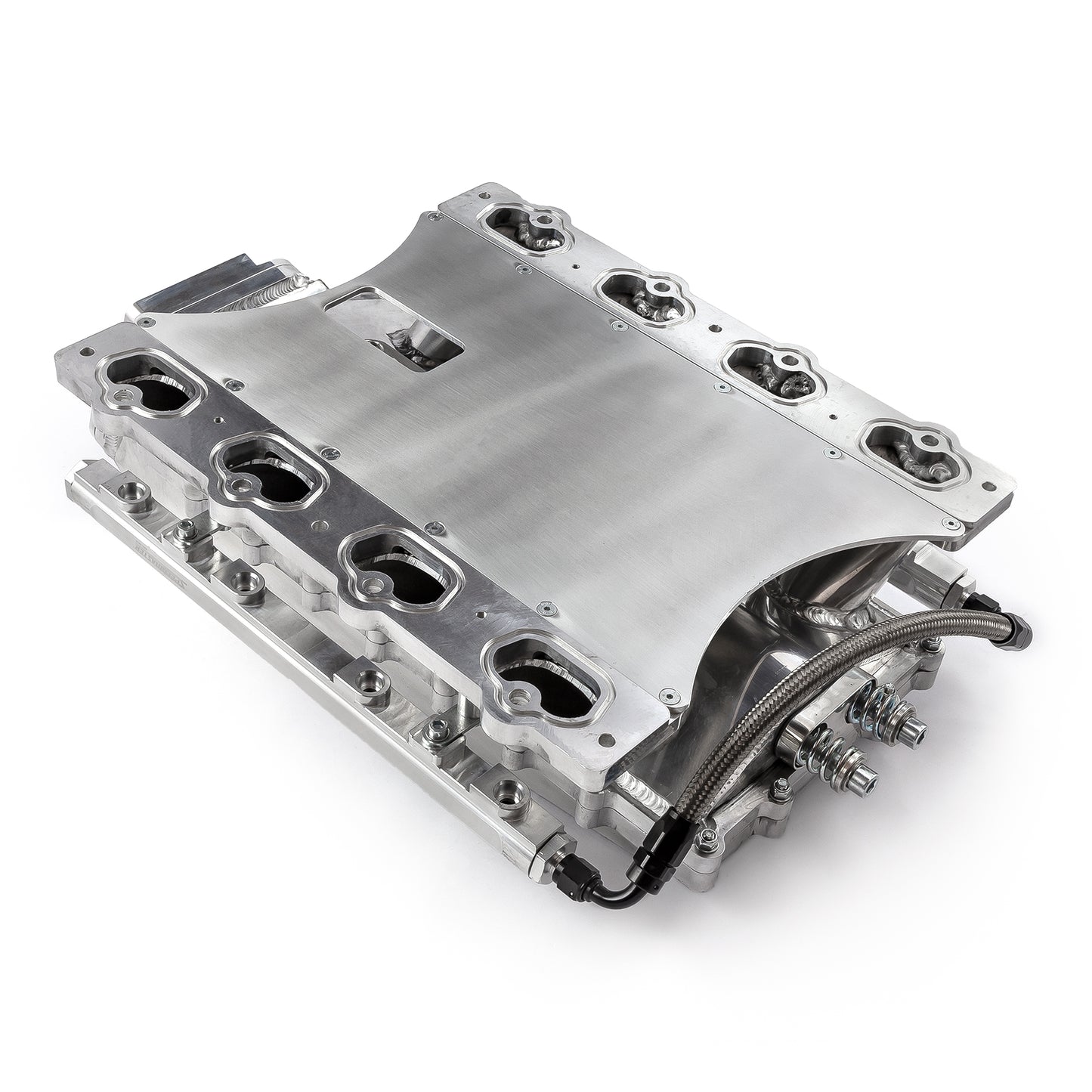 Colector de admisión EFI de 4 pernos, 98 mm, pulido, fabricado en Ford Coyote 5.0L, 2 piezas, de bajo ariete