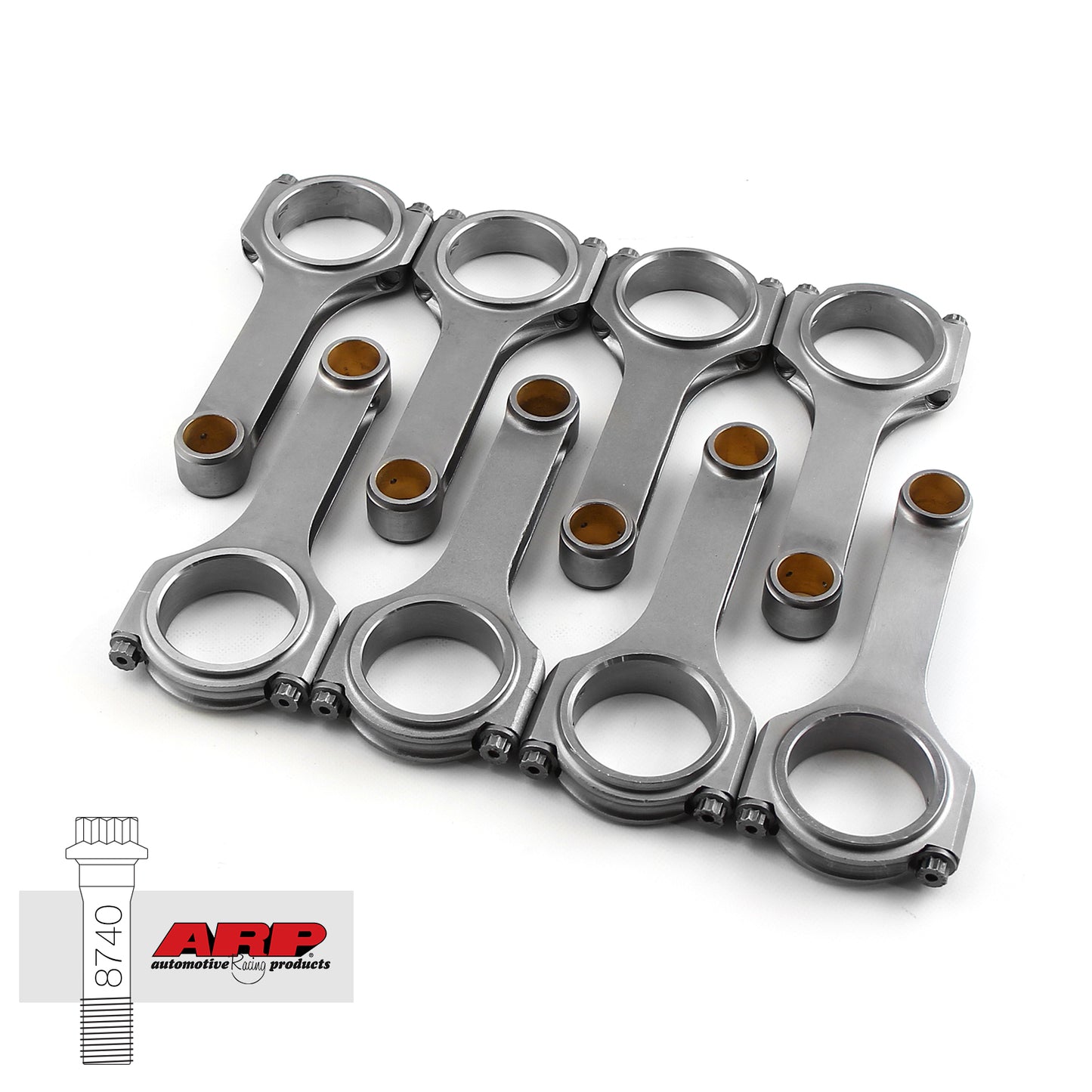 H Beam 6.200" 2.100" .927" 4340 Connecting Rods Chevy SBC 350 w/ ARP 8740