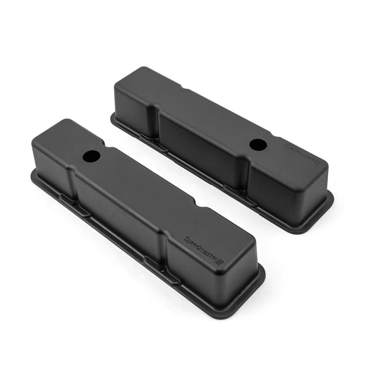 Tapas de válvulas altas de aluminio con orificio para Chevy SBC 350 [Negras]