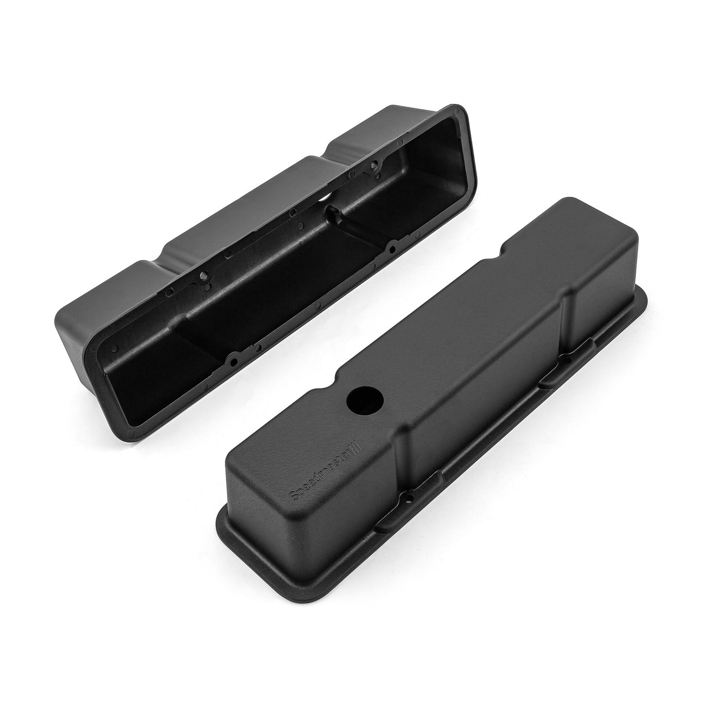 Tapas de válvulas altas de aluminio con orificio para Chevy SBC 350 [Negras]