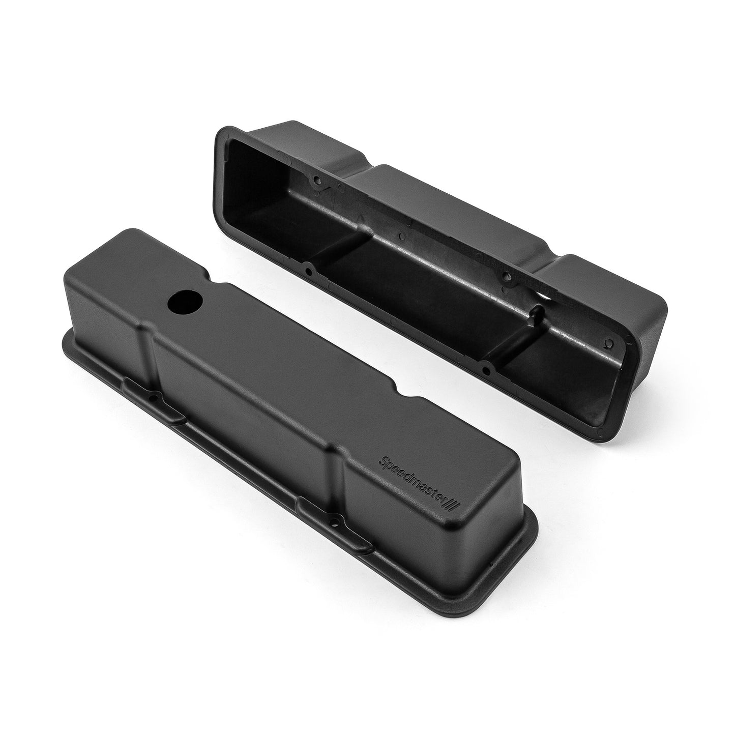 Tapas de válvulas altas de aluminio con orificio para Chevy SBC 350 [Negras]
