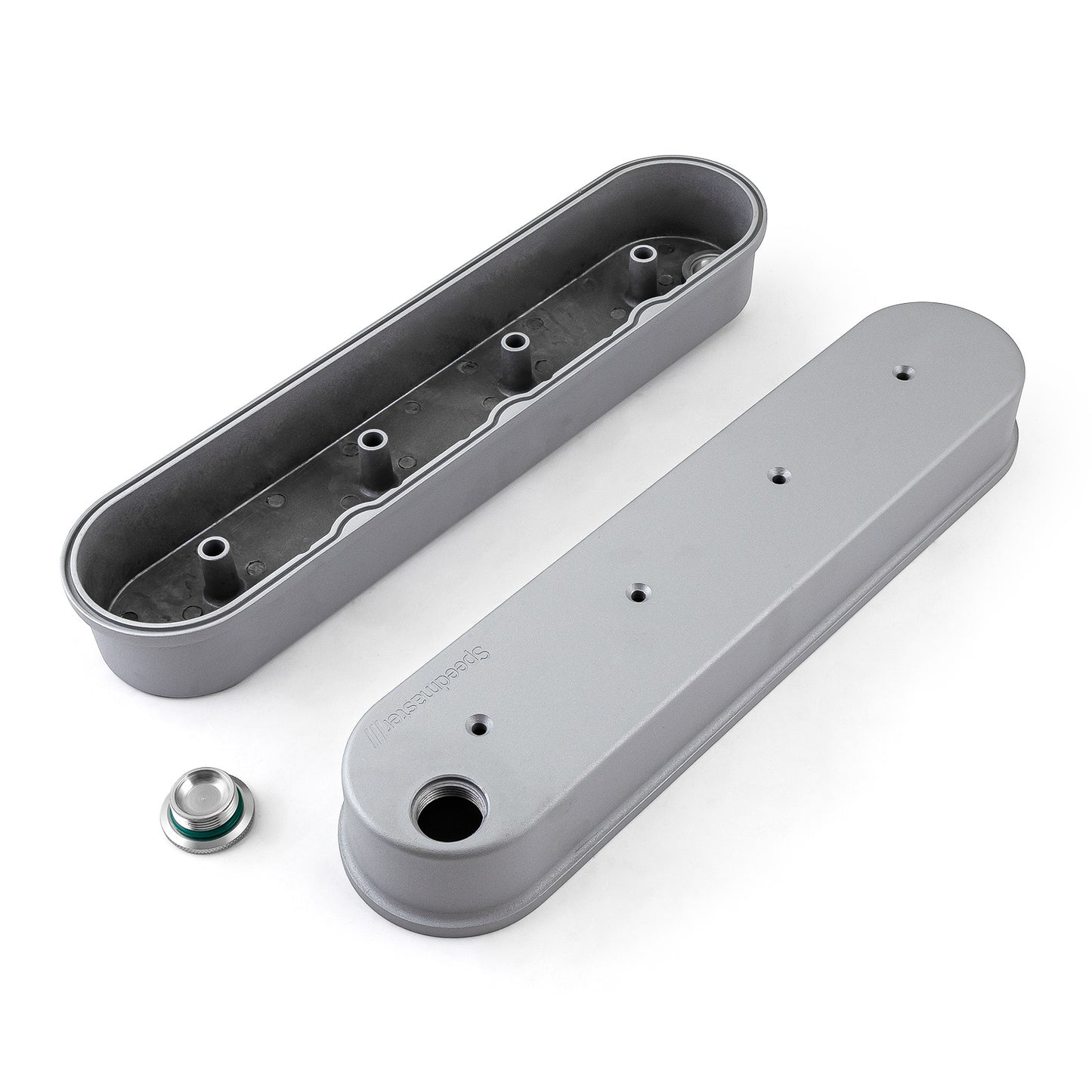 Tapas de válvulas de aluminio para Chevy GM LS1, LS2, LS3, LS6 y LS7 [Plateadas]
