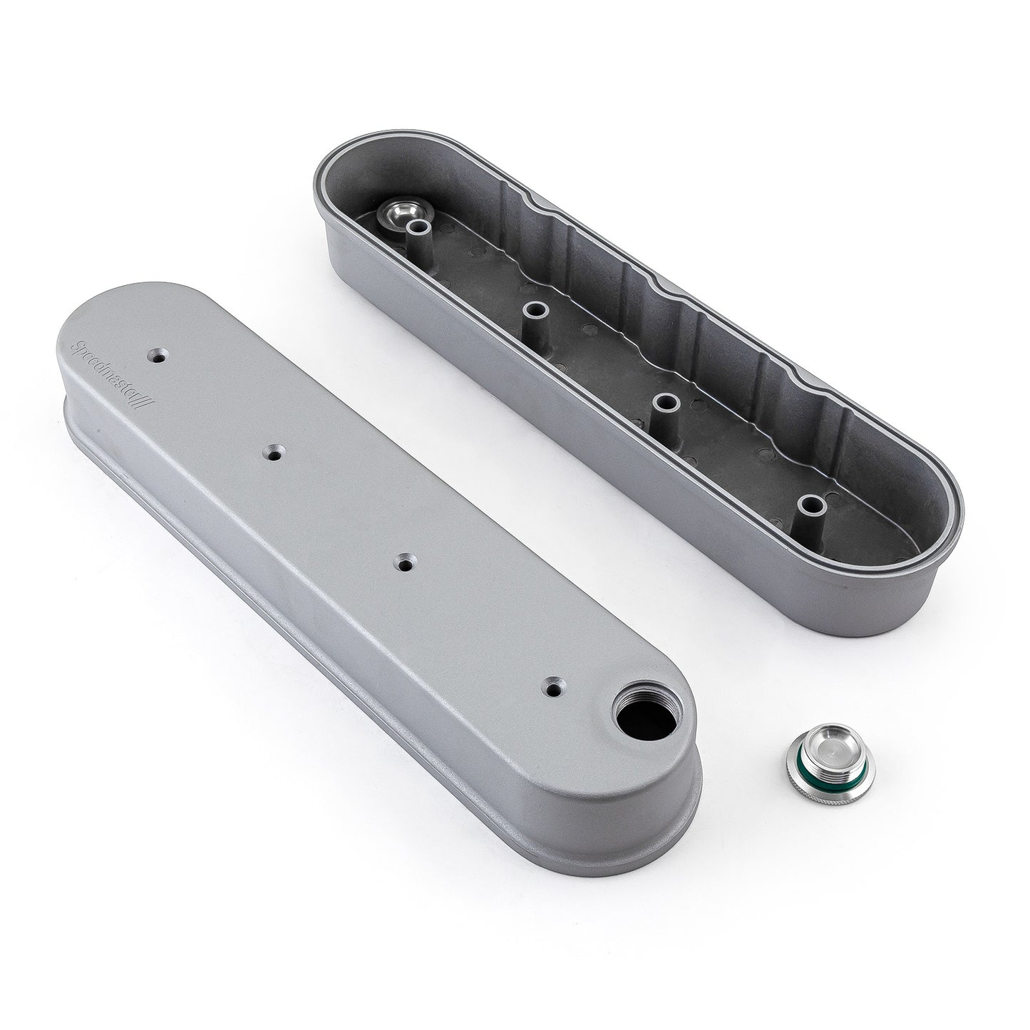 Tapas de válvulas de aluminio para Chevy GM LS1, LS2, LS3, LS6 y LS7 [Plateadas]