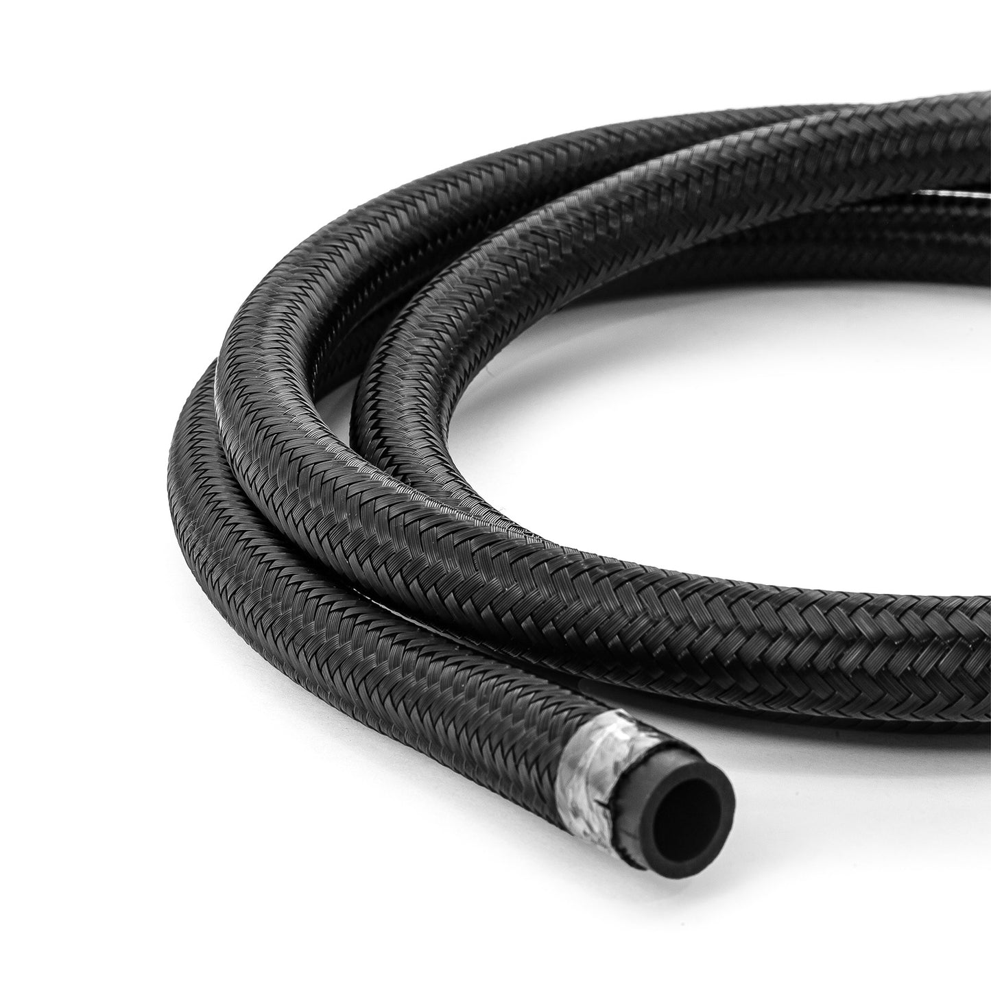 Manguera de nailon trenzado negro de 8 AN (longitud de 20 pies)