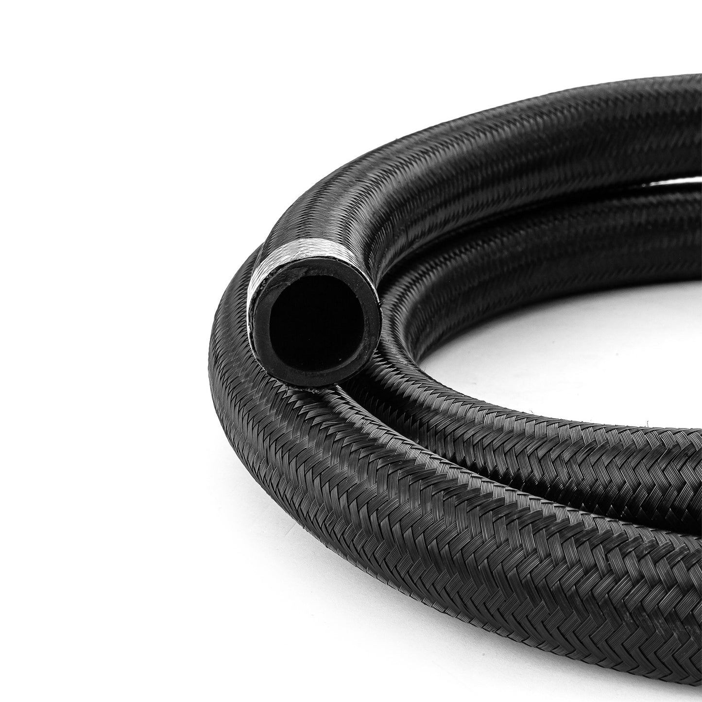 Manguera de nailon trenzado negro de 16 AN (longitud de 15 pies)