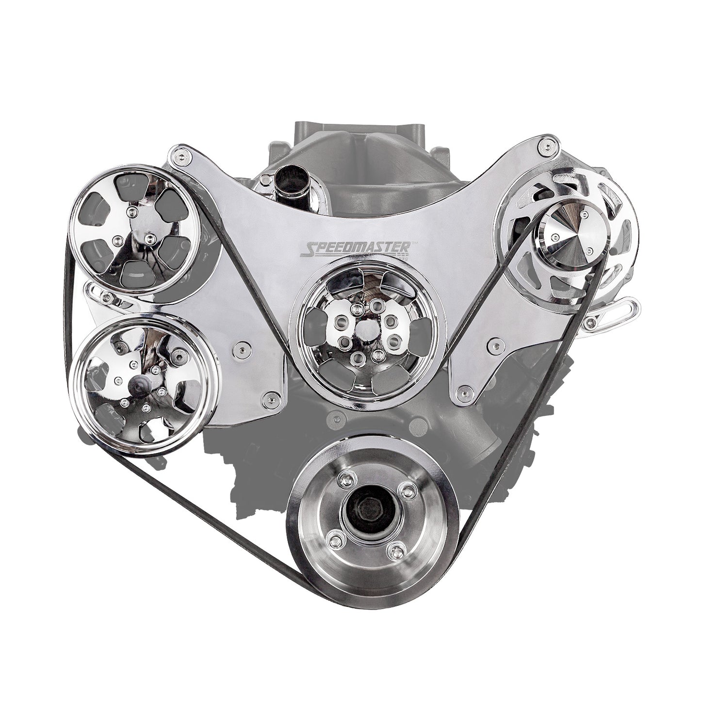 Kit completo de polea serpentina de aluminio para motor Ford SB 289 302 351w [Pulido]