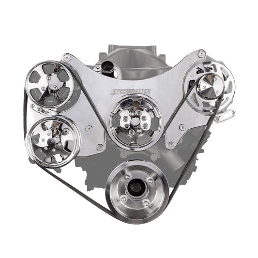 Kit completo de polea serpentina de aluminio para motor Ford SB 289 302 351w [Pulido]