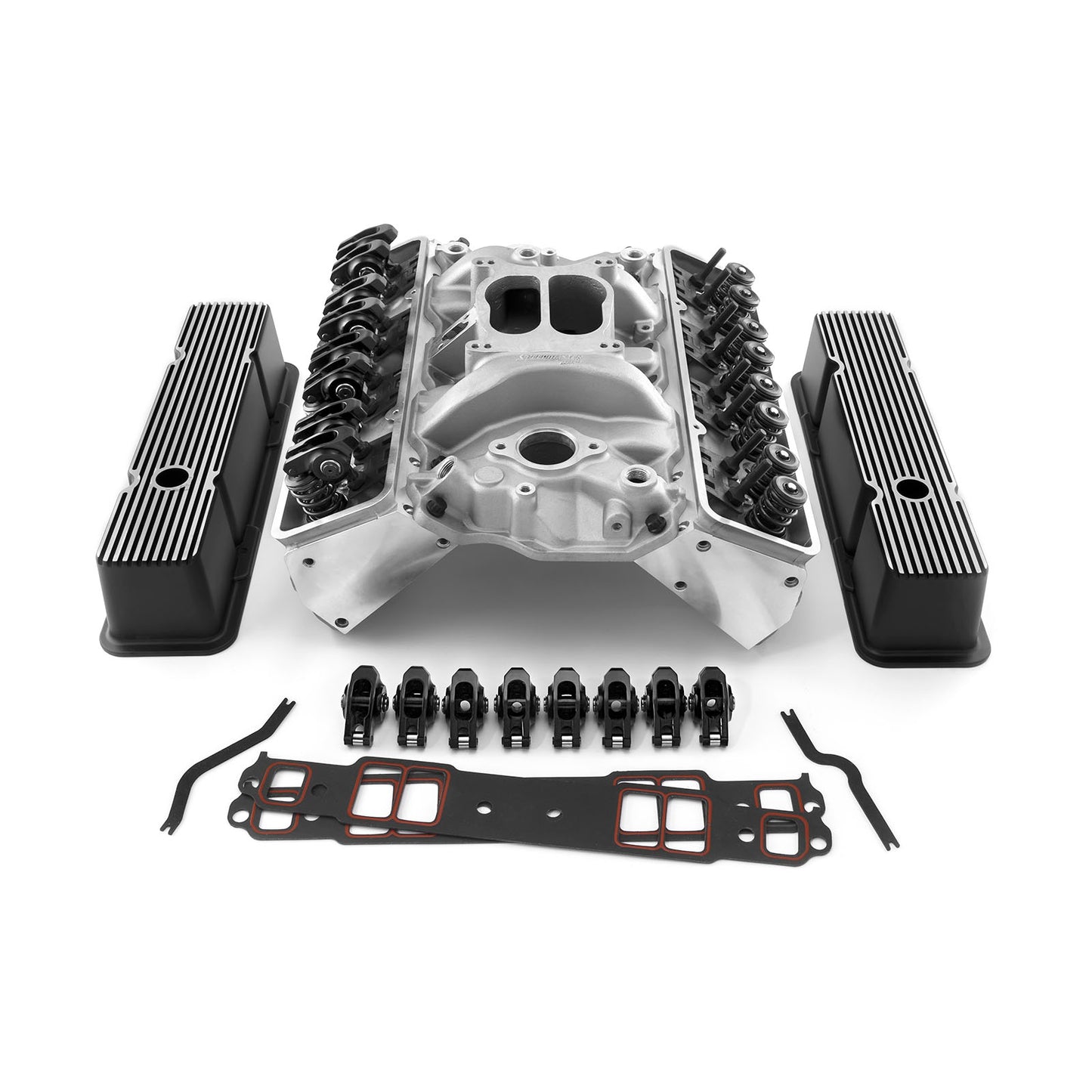 Chevy SBC 350 Straight Cylinder Head Top End Engine Combo Kit [Hydraulic Flat Tappet]