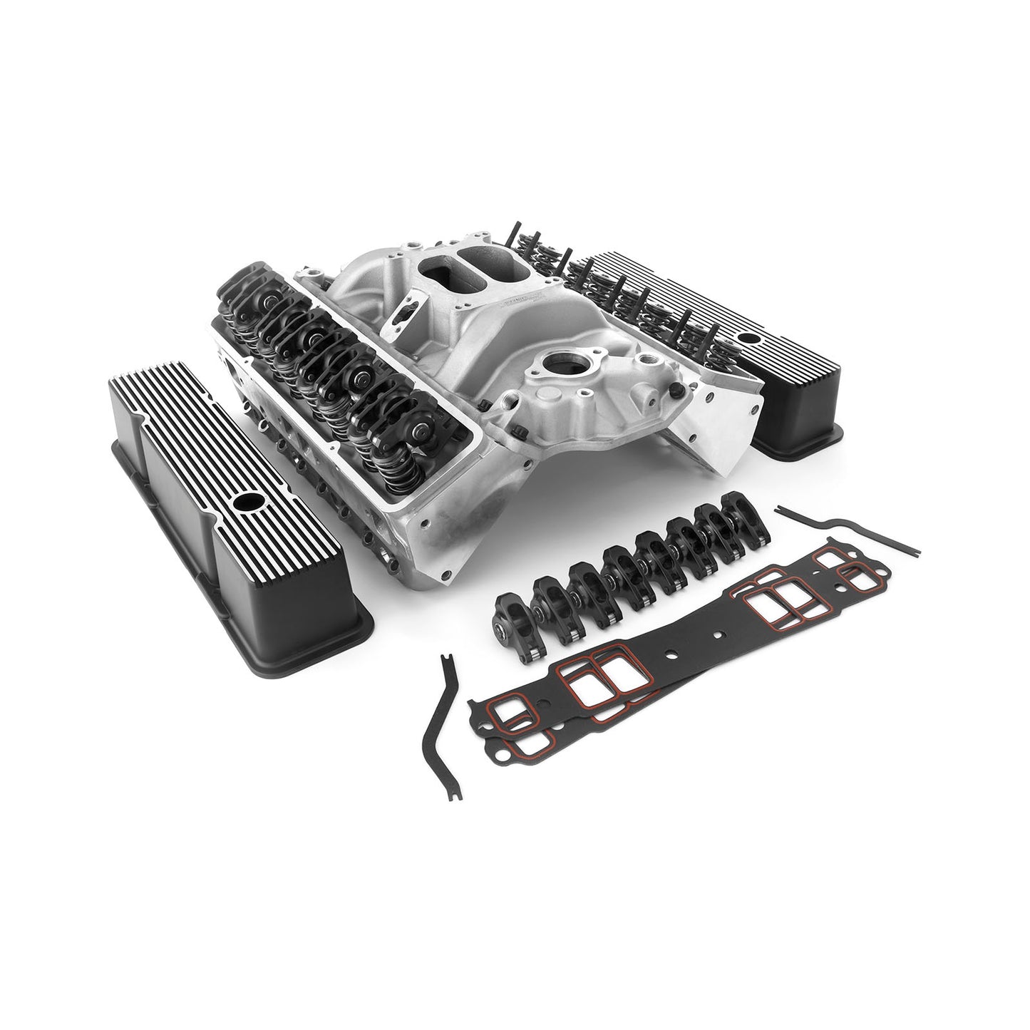 Chevy SBC 350 Angle Cylinder Head Top End Engine Combo Kit [Hydraulic Flat Tappet]