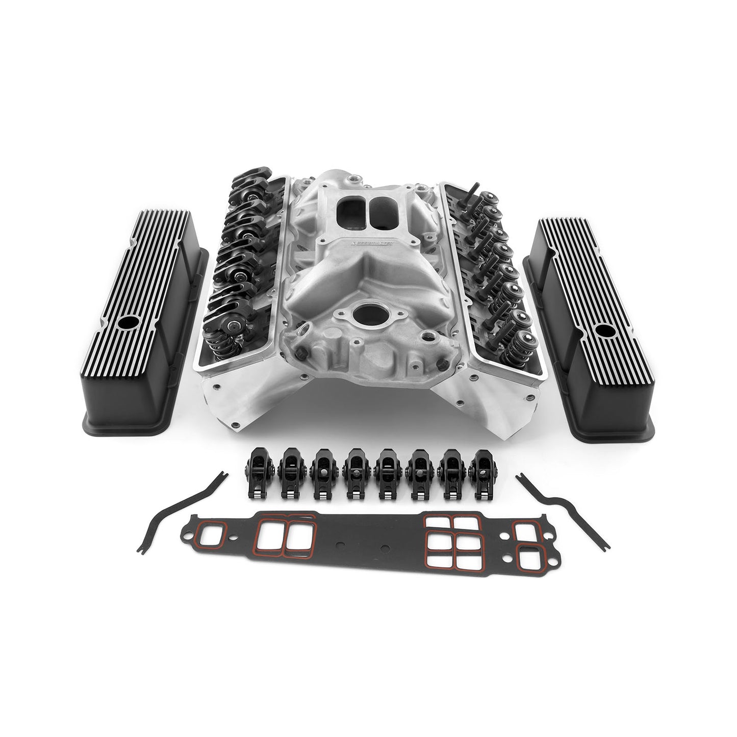 Chevy SBC 350 Angle Cylinder Head Top End Engine Combo Kit [Solid/Mechanical Flat Tappet]