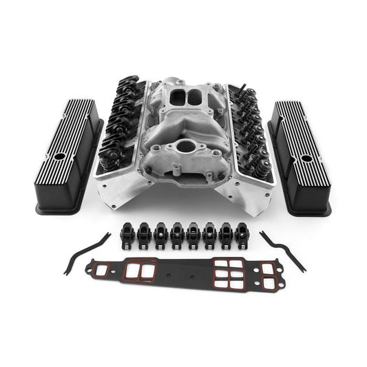 Chevy SBC 350 Angle Cylinder Head Top End Engine Combo Kit [Hydraulic Roller Tappet]