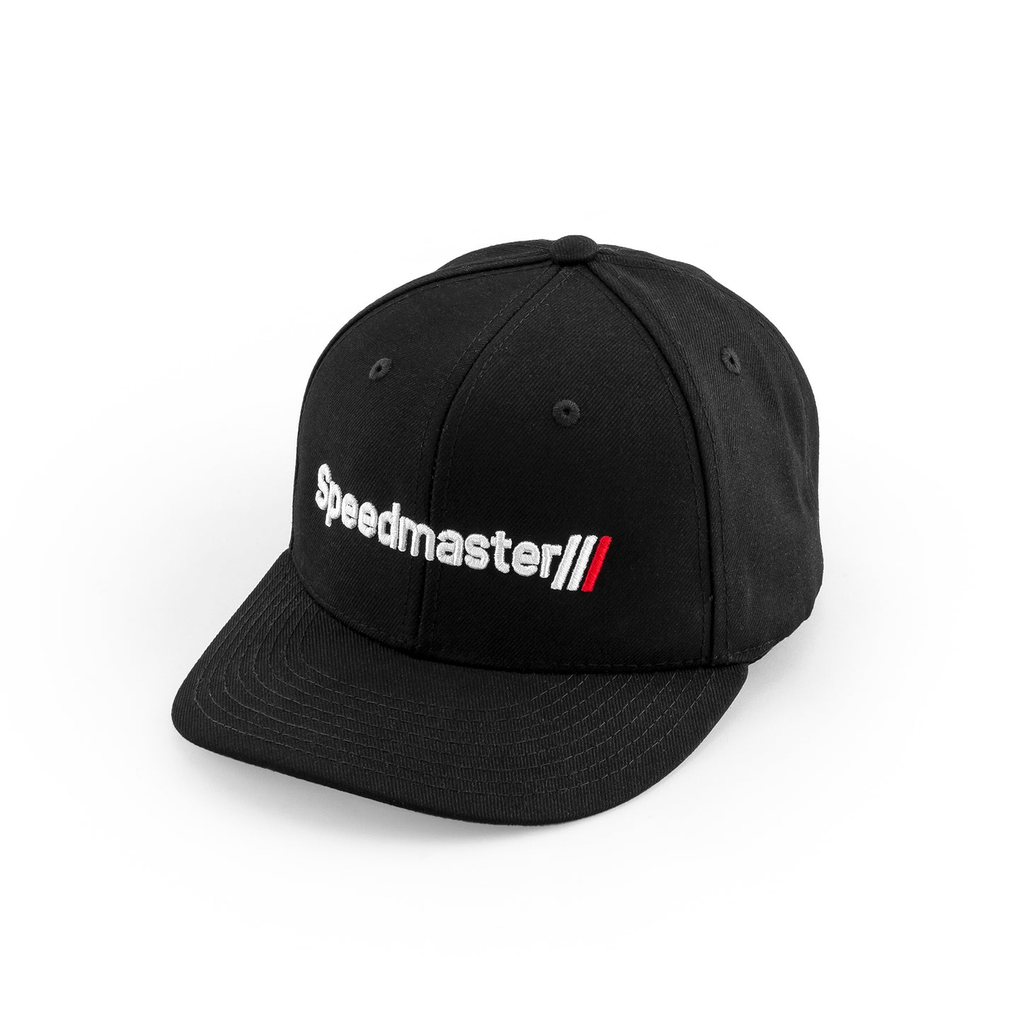 Gorra Speedmaster de 6 paneles con cierre a presión [Logotipo blanco]