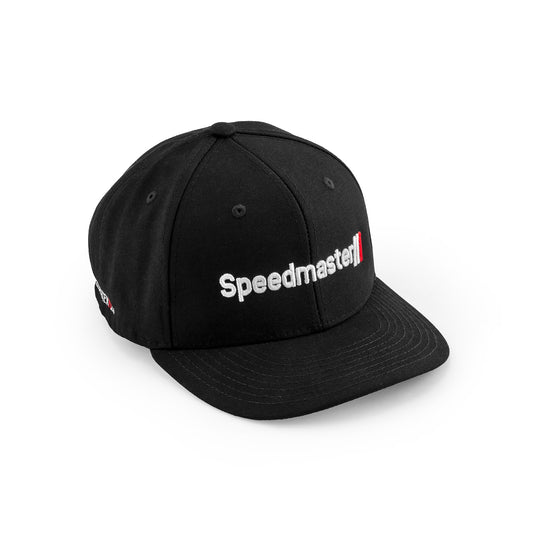 Gorra Speedmaster de 6 paneles con cierre a presión [Logotipo blanco]
