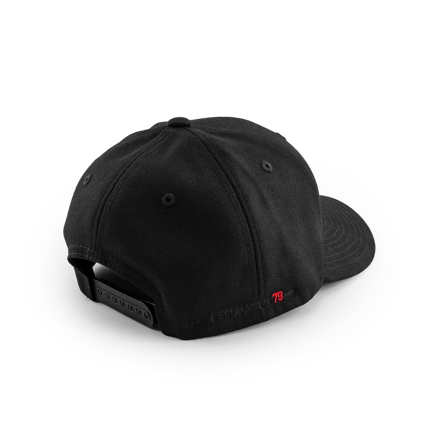 Gorra Speedmaster de 6 paneles con cierre a presión (logotipo negro/rojo)