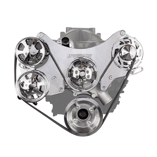Kit completo de transmisión por correa serpentina de aluminio para Ford SB 289 302 351w [Pulido]