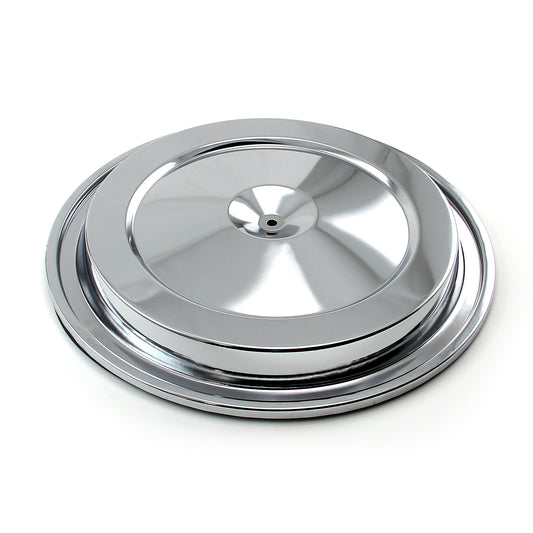 Tapa de filtro de aire redonda de 15" (15,375") - Cromada