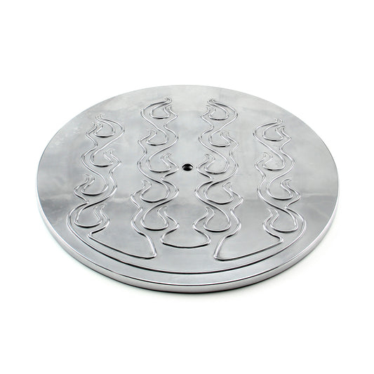14" Aluminum Round Flamed Air Cleaner Top - Polished