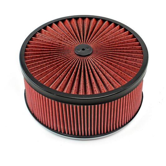14" x 6" Washable Element Extreme Top w/Black Ring Dropped Base Air Cleaner Kit