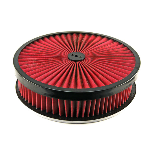 14" x 3" Washable Element Extreme Top w/Black Ring Flat Base Air Cleaner Kit