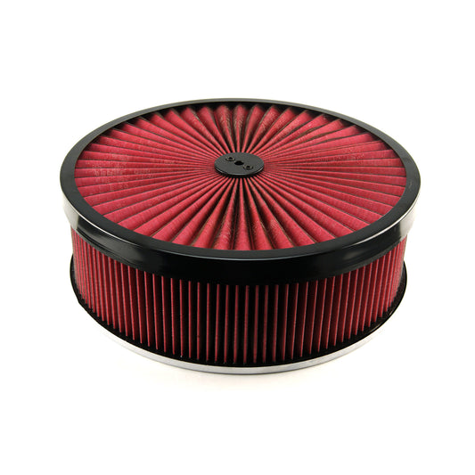14" x 4" Washable Element Extreme Top w/Black Ring Flat Base Air Cleaner Kit