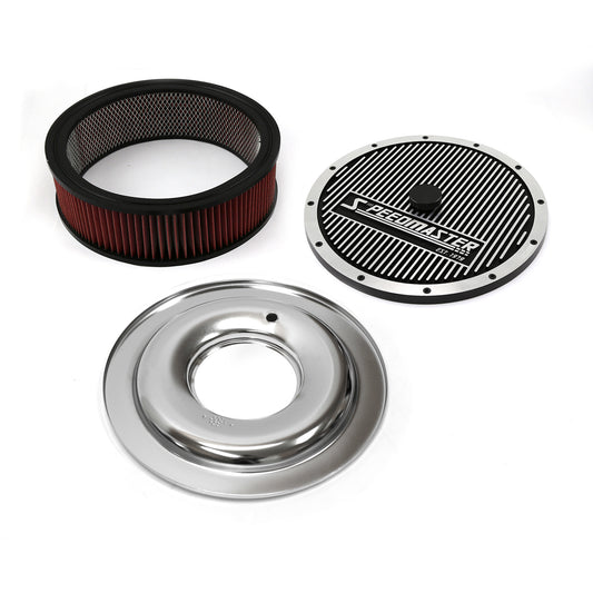 Kit de purificador de aire de base plana superior Elite con elemento lavable de 14" x 4"