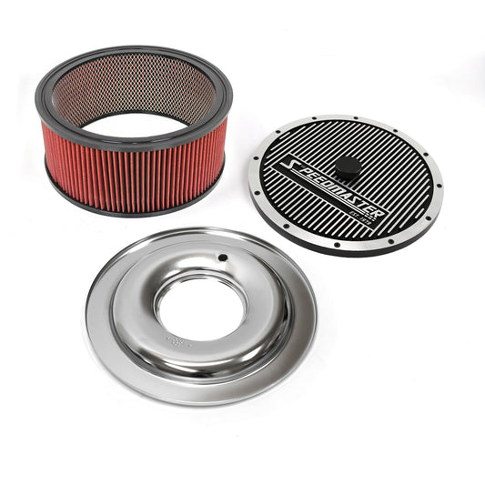 Kit de purificador de aire de base plana superior Elite con elemento lavable de 14" x 6"