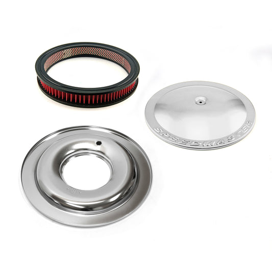 Filtro de aire de aluminio de base plana, lavable, de 14" x 2", color plateado