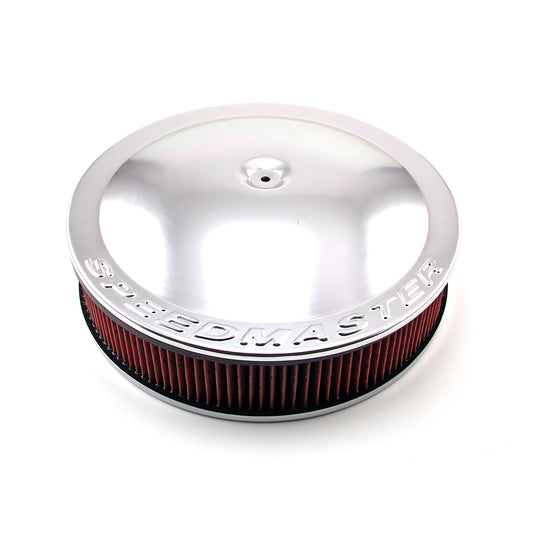 Filtro de aire de aluminio de base plana con elemento lavable de 14" x 3" y color plateado