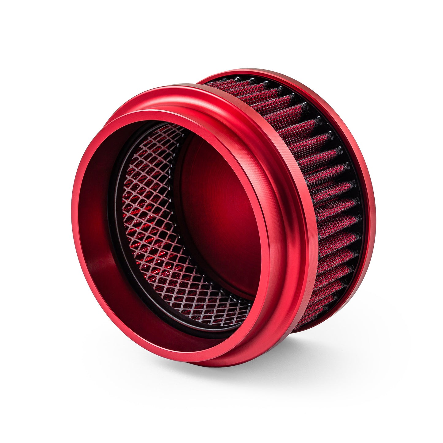Kit de filtro de aire de aluminio billet lavable de 6" x 2" - Rojo